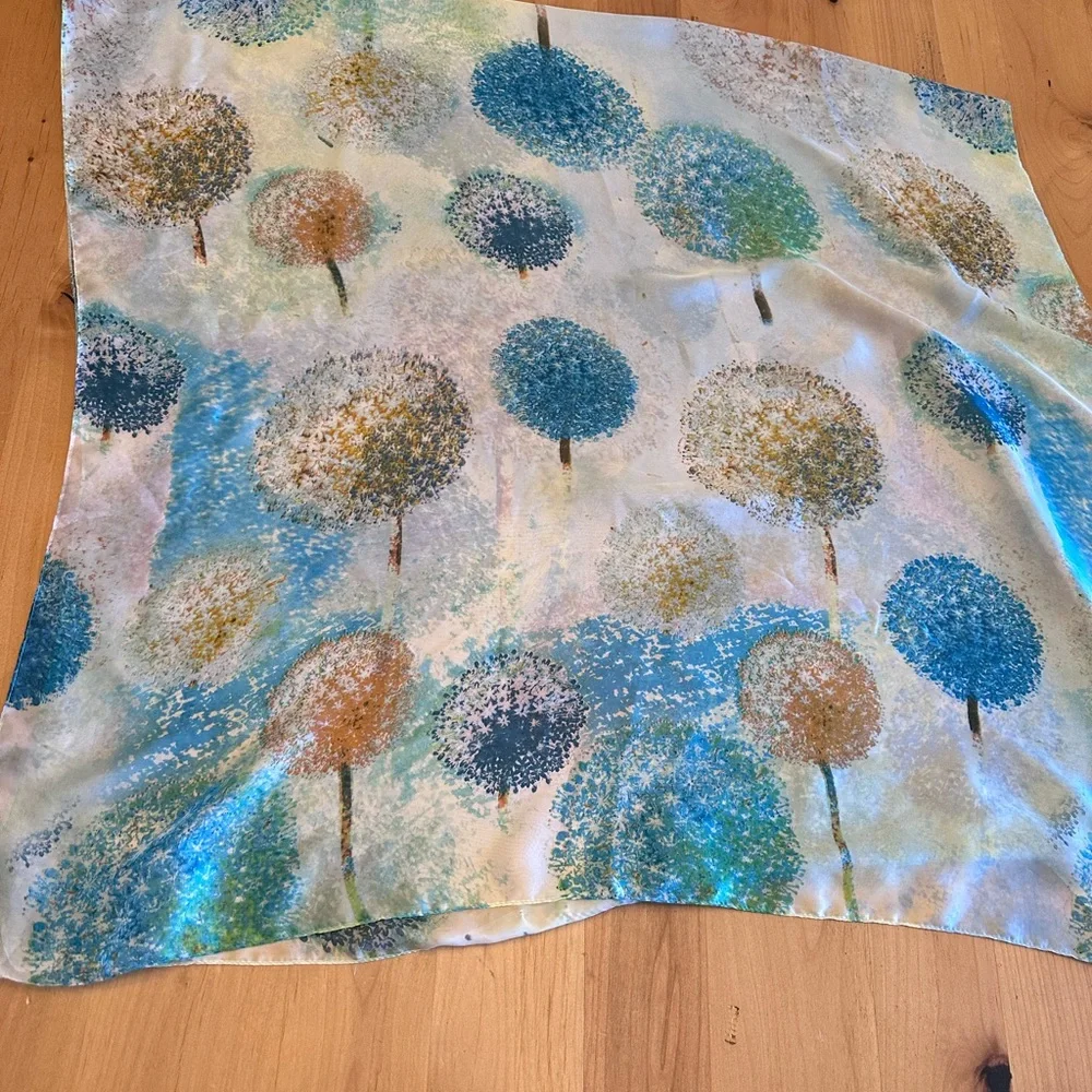 Colorful Tree Print Scarf Oversized